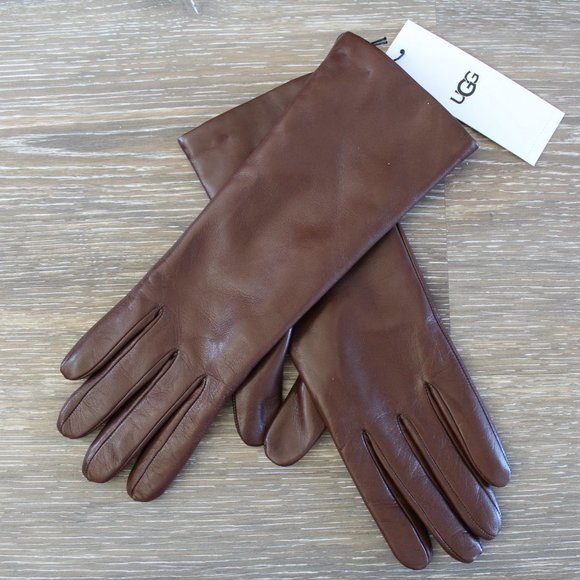 UGG NWT WOMEN'S LEATHER‎ NIXIE CASHMERE LINED GLOVE - Picture 1 of 10